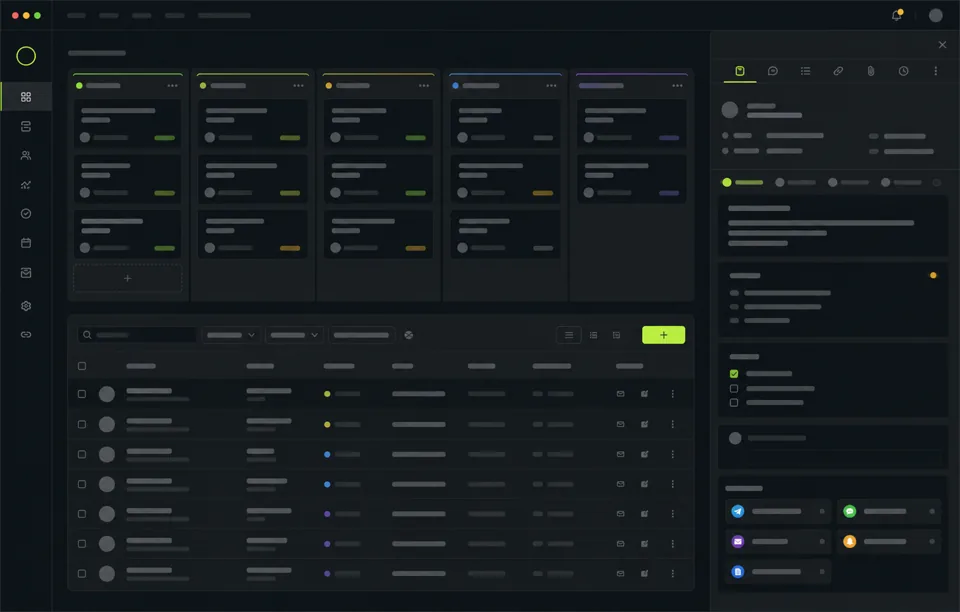 Визуальный эскиз мини-CRM или админ-панели